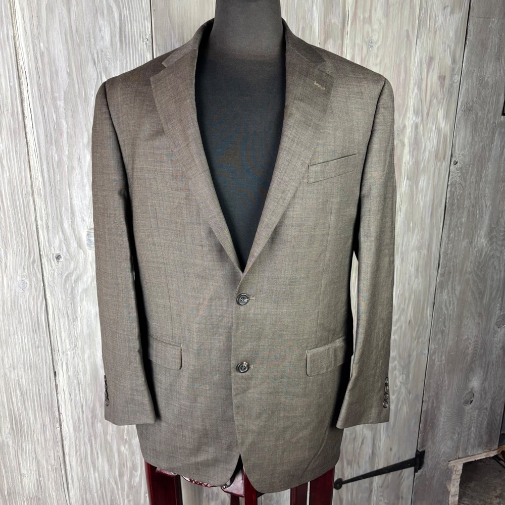 Chaps Blazer Mens 42L Brown 100% Wool 2-Button Sport‎ Coat Twill Weave Jacket